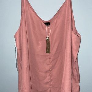 Casual Rose Pink loose tank top